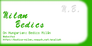 milan bedics business card
